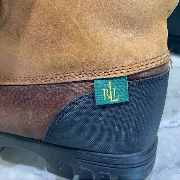 Ralph Lauren Quinta fur midi boot winter waterproof rubber duck leather boot 9